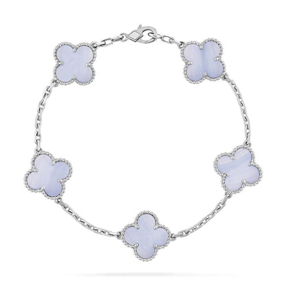 [Sophire Jewelry ] CLOVER 5 MOTIF PURPLE CHALCEDONY BRACELET COLLECTION