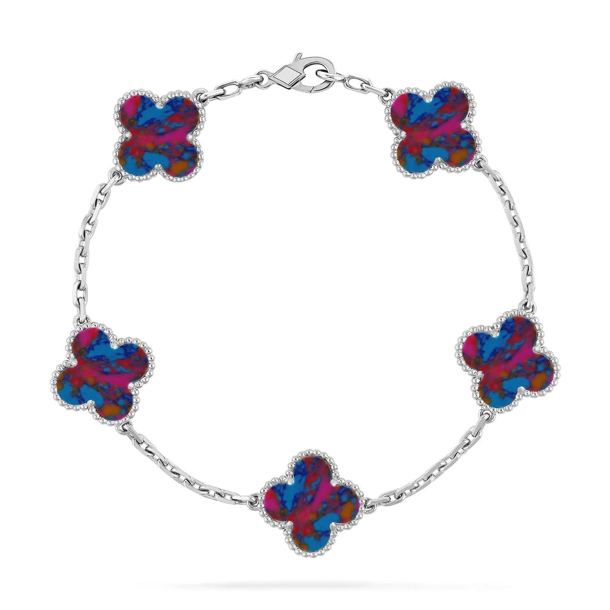 [Sophire Jewelry ]CLOVER 5 MOTIF COLOR GEMSTONES BRACELET COLLECTION