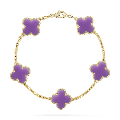 [Sophire Jewelry ]CLOVER 5 MOTIF LIGHT PURPLE BRACELET COLLECTION