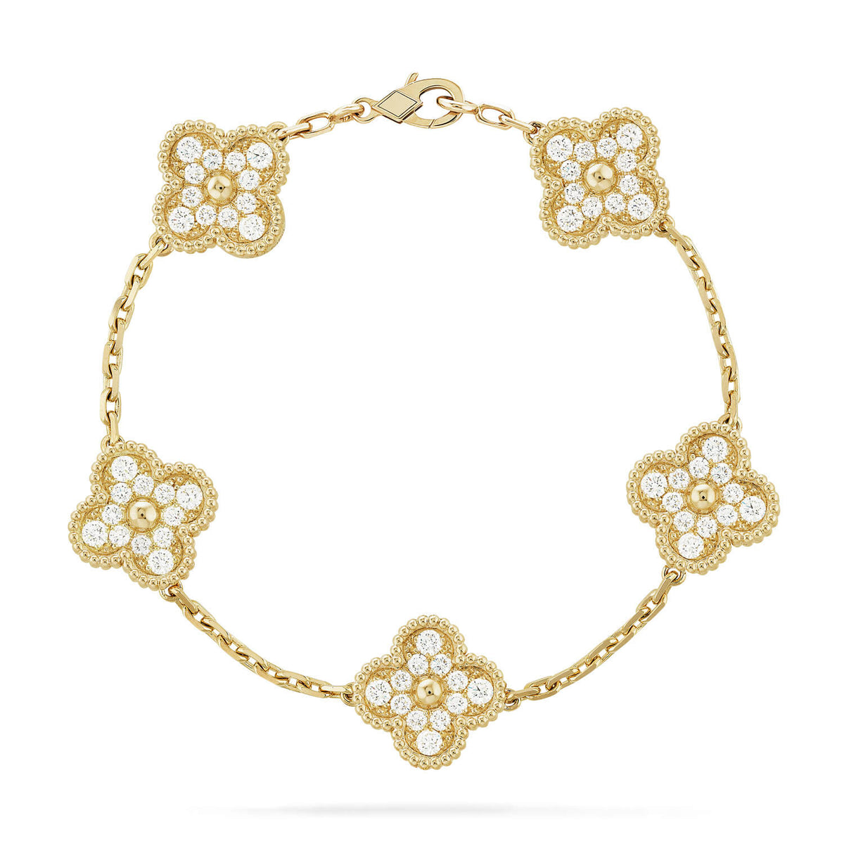 [Sophire Jewelry ] CLOVER 5 MOTIF FULL DIAMOND BRACELET COLLECTION
