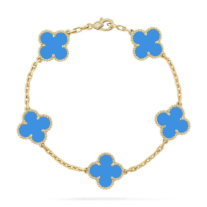 [Sophire Jewelry ] CLOVER 5 MOTIF BLUE AGATE BRACELET COLLECTION