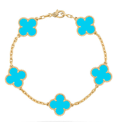 [Sophire Jewelry ] CLOVER 5 MOTIF TURQUOISE BRACELET COLLECTION