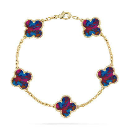 [Sophire Jewelry ]CLOVER 5 MOTIF COLOR GEMSTONES BRACELET COLLECTION