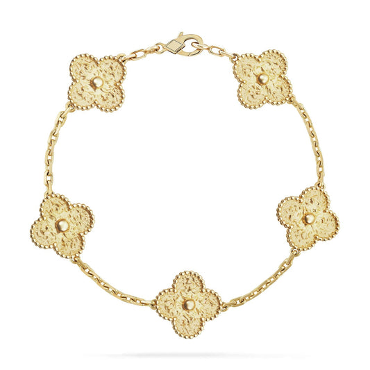 [Sophire]LUCKY CLOVER 5-MOTIF BRACELET - BRONZING