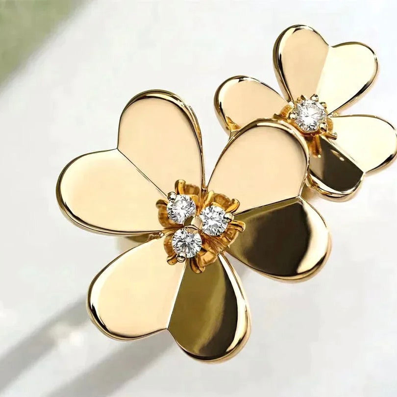 [Sophire Jewelry ]CLOVER COMOS GOLD DIAMOND RING