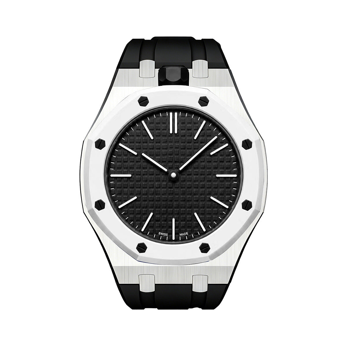 [Sophire]OAK POP BLACK STEEL SILICONE STRAP