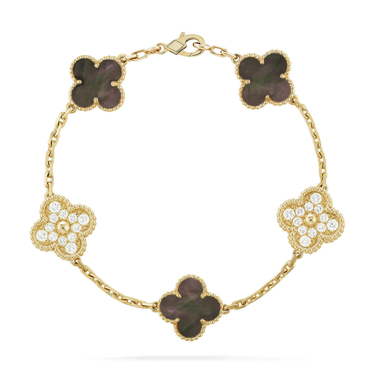[Sophire Jewelry ] CLOVER 5 MOTIF GRAY MOP BRACELET COLLECTION