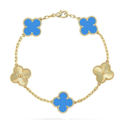 [Sophire Jewelry ] CLOVER 5 MOTIF BLUE AGATE BRACELET COLLECTION