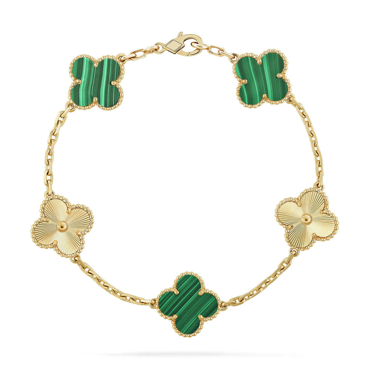 [Sophire Jewelry ] CLOVER 5 MOTIF MALACHITE BRACELET COLLECTION
