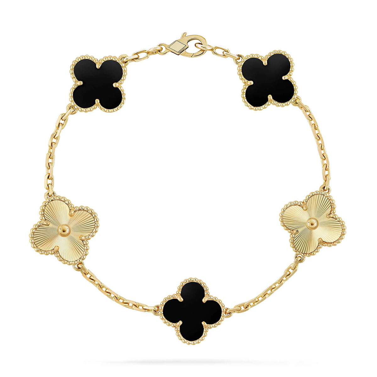 [Sophire Jewelry ] CLOVER 5 MOTIF ONYXS BRACELET COLLECTION
