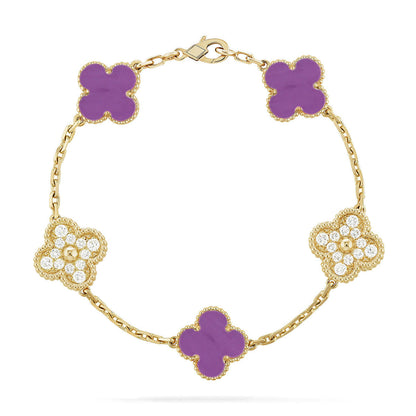 [Sophire Jewelry ] CLOVER 5 MOTIF VIOLET BRACELET COLLECTION
