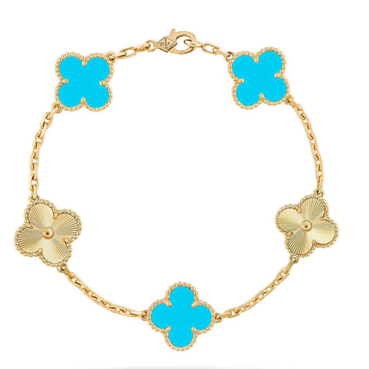 [Sophire Jewelry ] CLOVER 5 MOTIF TURQUOISE BRACELET COLLECTION