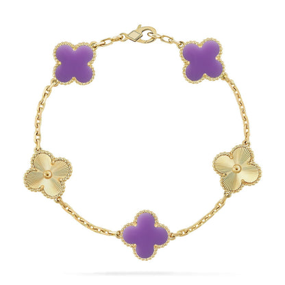 [Sophire Jewelry ]CLOVER 5 MOTIF LIGHT PURPLE BRACELET COLLECTION