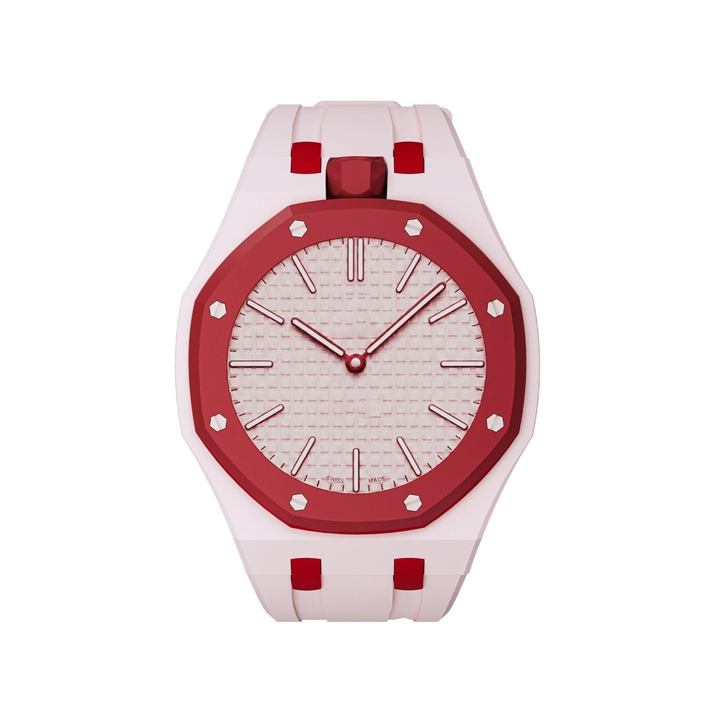 [Sophire]OAK POP EXCLUSIVE PINK AND RED SILICONE STRAP