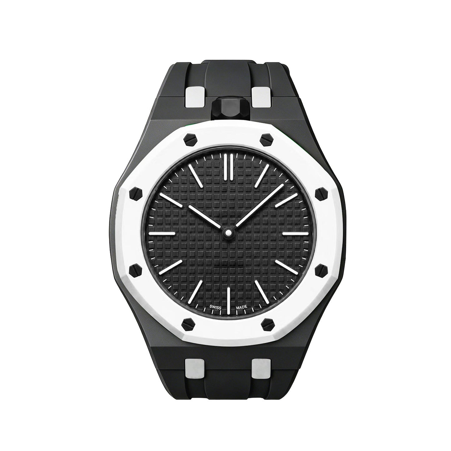 [Sophire]OAK POP EXCLUSIVE BLACK AND WHITE SILICONE STRAP