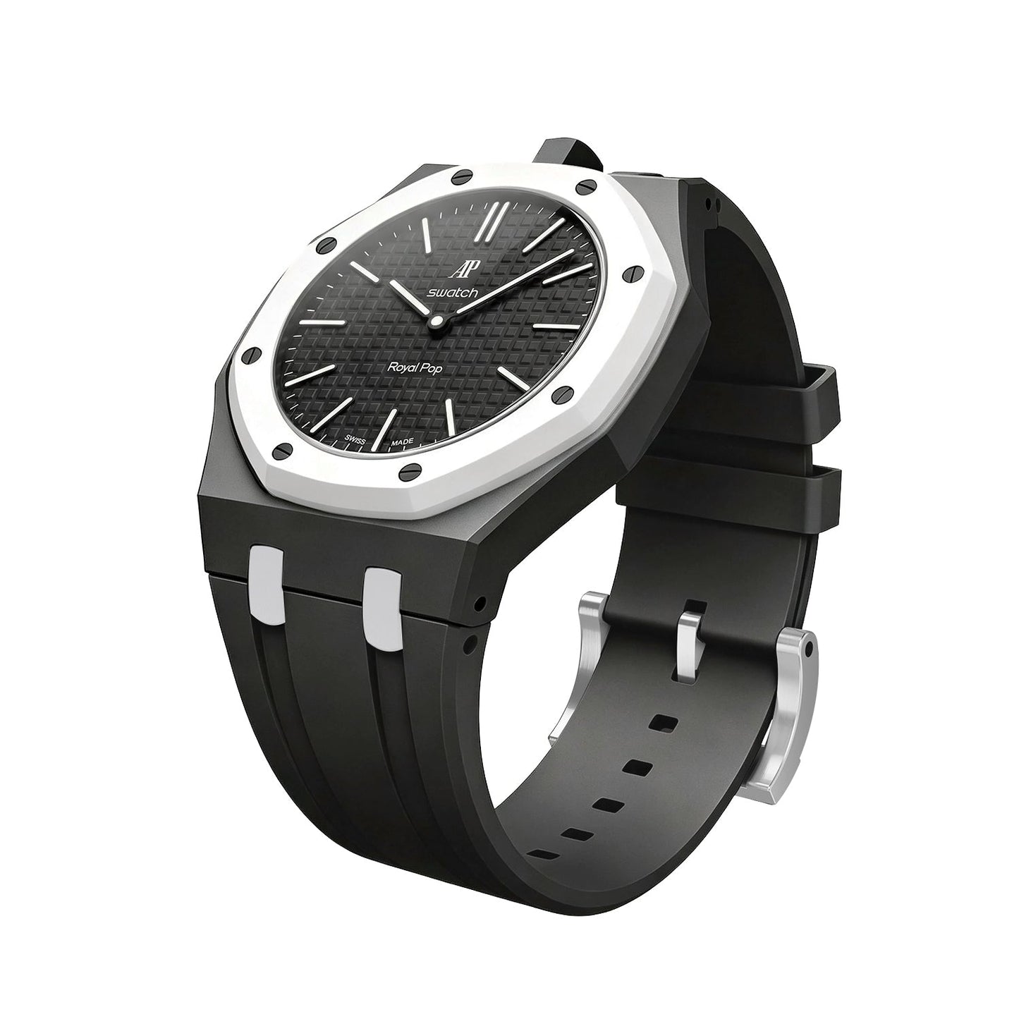 [Sophire]OAK POP EXCLUSIVE BLACK AND WHITE SILICONE STRAP