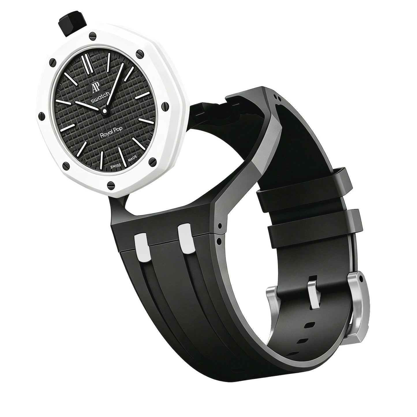 [Sophire]OAK POP EXCLUSIVE BLACK AND WHITE SILICONE STRAP