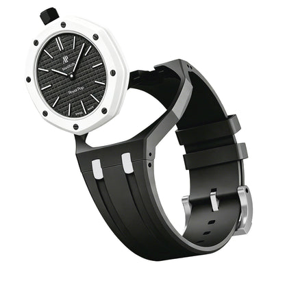 [Sophire]OAK POP EXCLUSIVE BLACK AND WHITE SILICONE STRAP