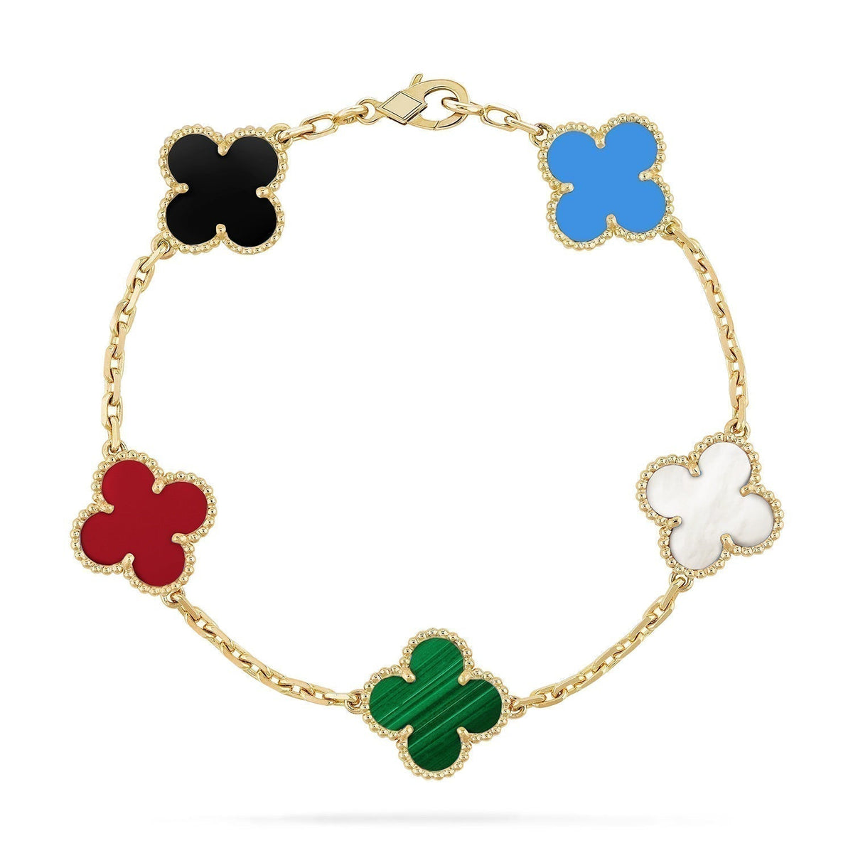 [Sophire Jewelry ]CLOVER 5 MOTIFS MULTICOLOR BRACELET
