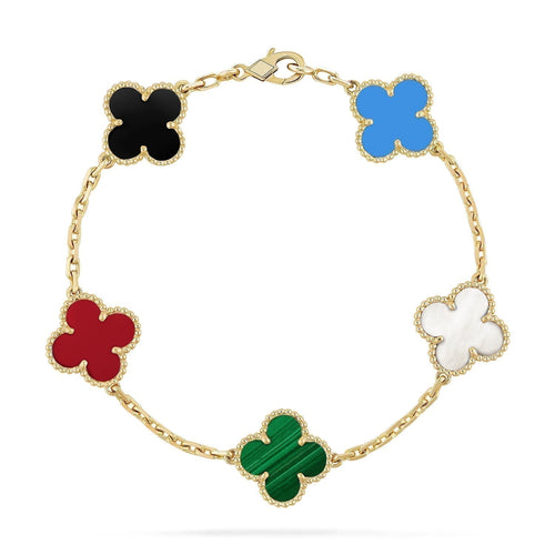 [Sophire Jewelry ]CLOVER 5 MOTIFS MULTICOLOR BRACELET