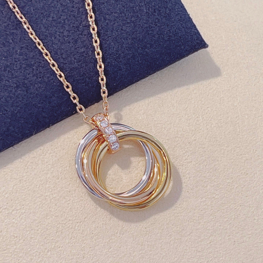 [Sophire Jewelry ]TRINITY NECKLACE GOLD  DIAMONDS