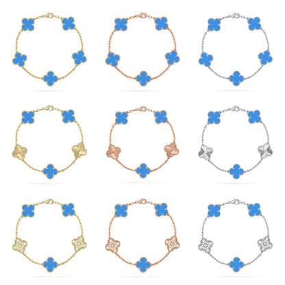 [Sophire Jewelry ] CLOVER 5 MOTIF BLUE AGATE BRACELET COLLECTION