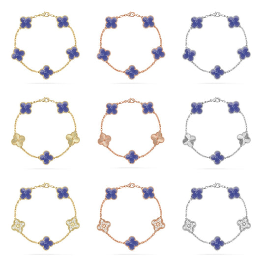 [Sophire Jewelry ]CLOVER 5 MOTIF BLUE VEINS BRACELET COLLECTION