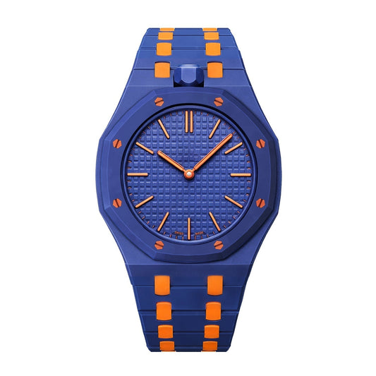 [Sophire]OAK POP EXCLUSIVE DARK BLUE AND ORANGE BIOCERAMIC STRAP