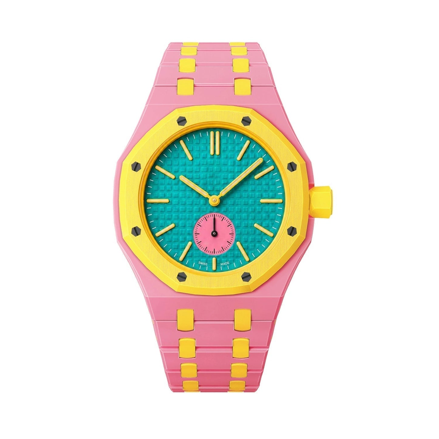 [Sophire]OAK POP EXCLUSIVE PINK AND YELLOW BIOCERAMIC STRAP