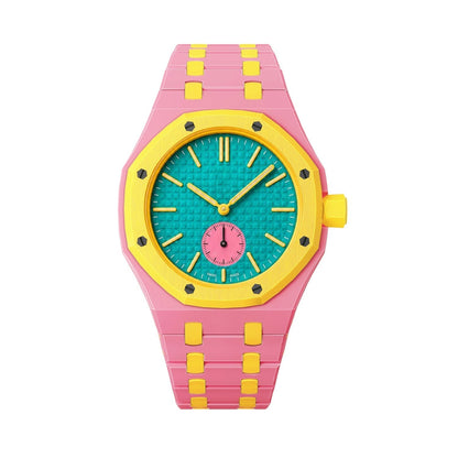 [Sophire]OAK POP EXCLUSIVE PINK AND YELLOW BIOCERAMIC STRAP