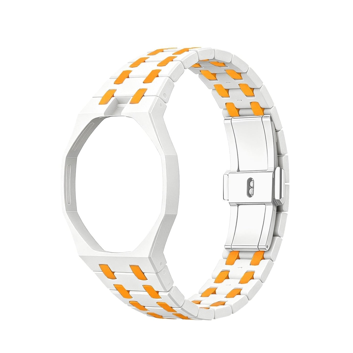 [Sophire]OAK POP EXCLUSIVE WHITE AND ORANGE BIOCERAMIC STRAP