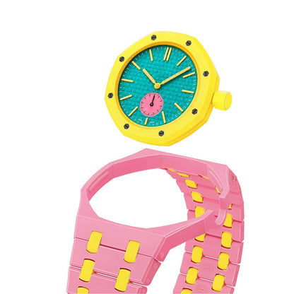 [Sophire]OAK POP EXCLUSIVE PINK AND YELLOW BIOCERAMIC STRAP