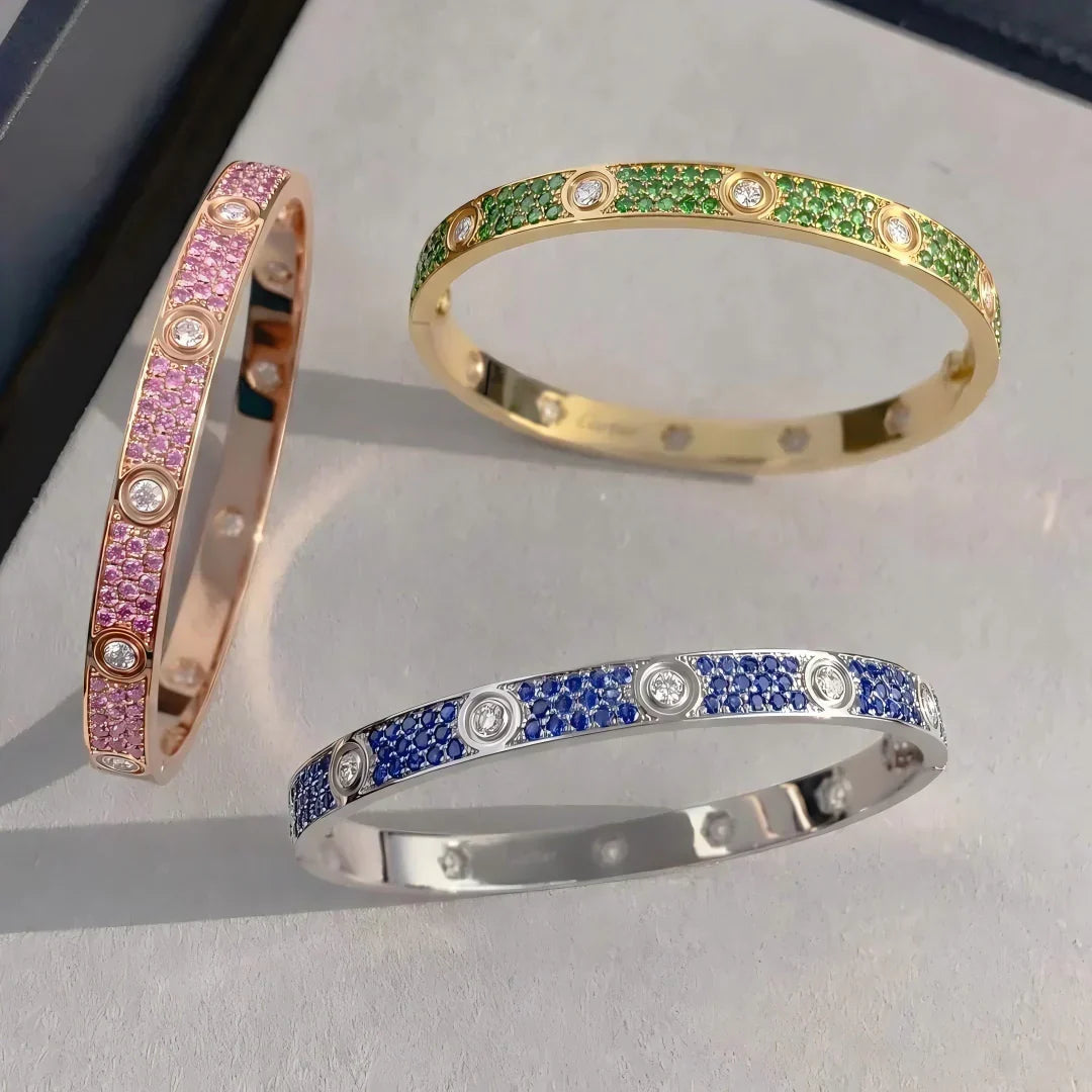 [Sophire Jewelry]CLASSIC 6.1MM LOVE BRACELET 10-DIAMOND FULL PAVÉ