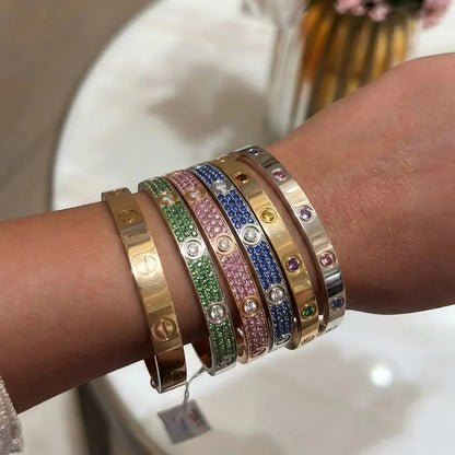 [Sophire Jewelry]CLASSIC 6.1MM LOVE BRACELET 10-DIAMOND FULL PAVÉ