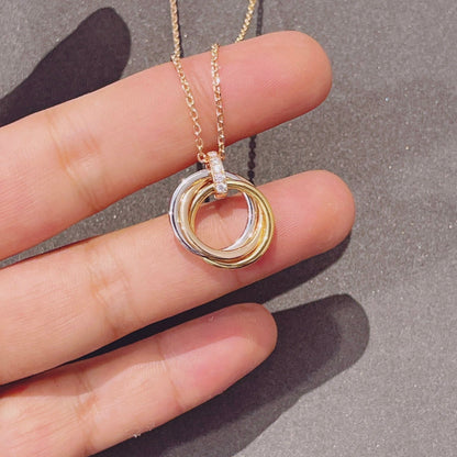 [Sophire Jewelry ]TRINITY NECKLACE GOLD  DIAMONDS