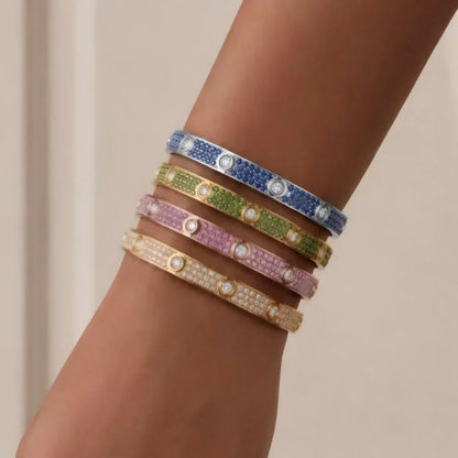 [Sophire Jewelry]CLASSIC 6.1MM LOVE BRACELET 10-DIAMOND FULL PAVÉ