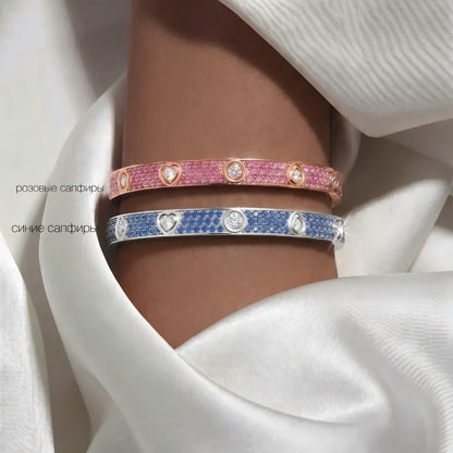 [Sophire Jewelry]CLASSIC 6.1MM LOVE BRACELET 10-DIAMOND FULL PAVÉ