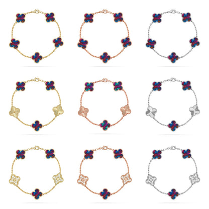 [Sophire Jewelry ]CLOVER 5 MOTIF COLOR GEMSTONES BRACELET COLLECTION