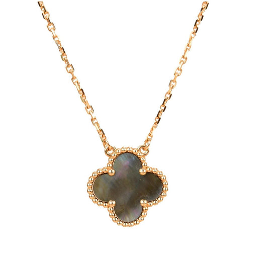 [Sophire Jewelry ]CLOVER 15MM  GRAY MOTHER OF PEARL NECKLACE
