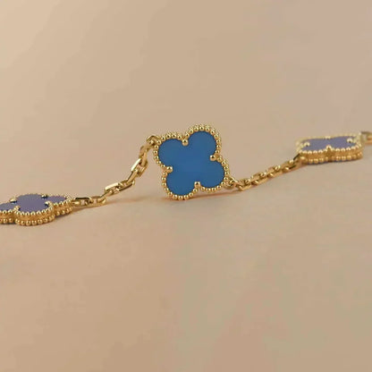 [Sophire Jewelry ] CLOVER 5 MOTIF BLUE AGATE BRACELET COLLECTION