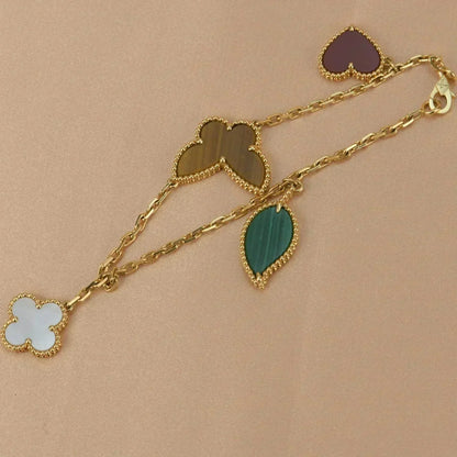 [Sophire Jewelry ]LUCKY SPRING 5 MOTIF GOLD BRACELET