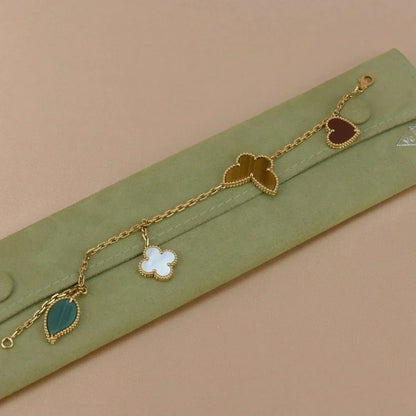 [Sophire Jewelry ]LUCKY SPRING 5 MOTIF GOLD BRACELET