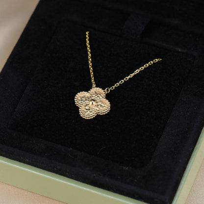 [Sophire Jewelry ]CLOVER 15MM  BRONZING NECKLACE