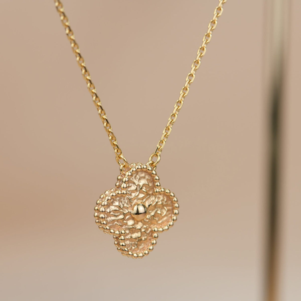 [Sophire Jewelry ]CLOVER 15MM  BRONZING NECKLACE