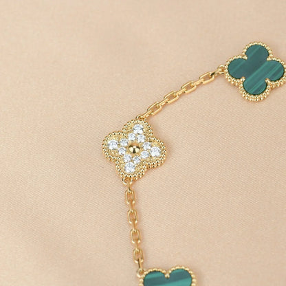 [Sophire Jewelry ] CLOVER 5 MOTIF MALACHITE BRACELET COLLECTION