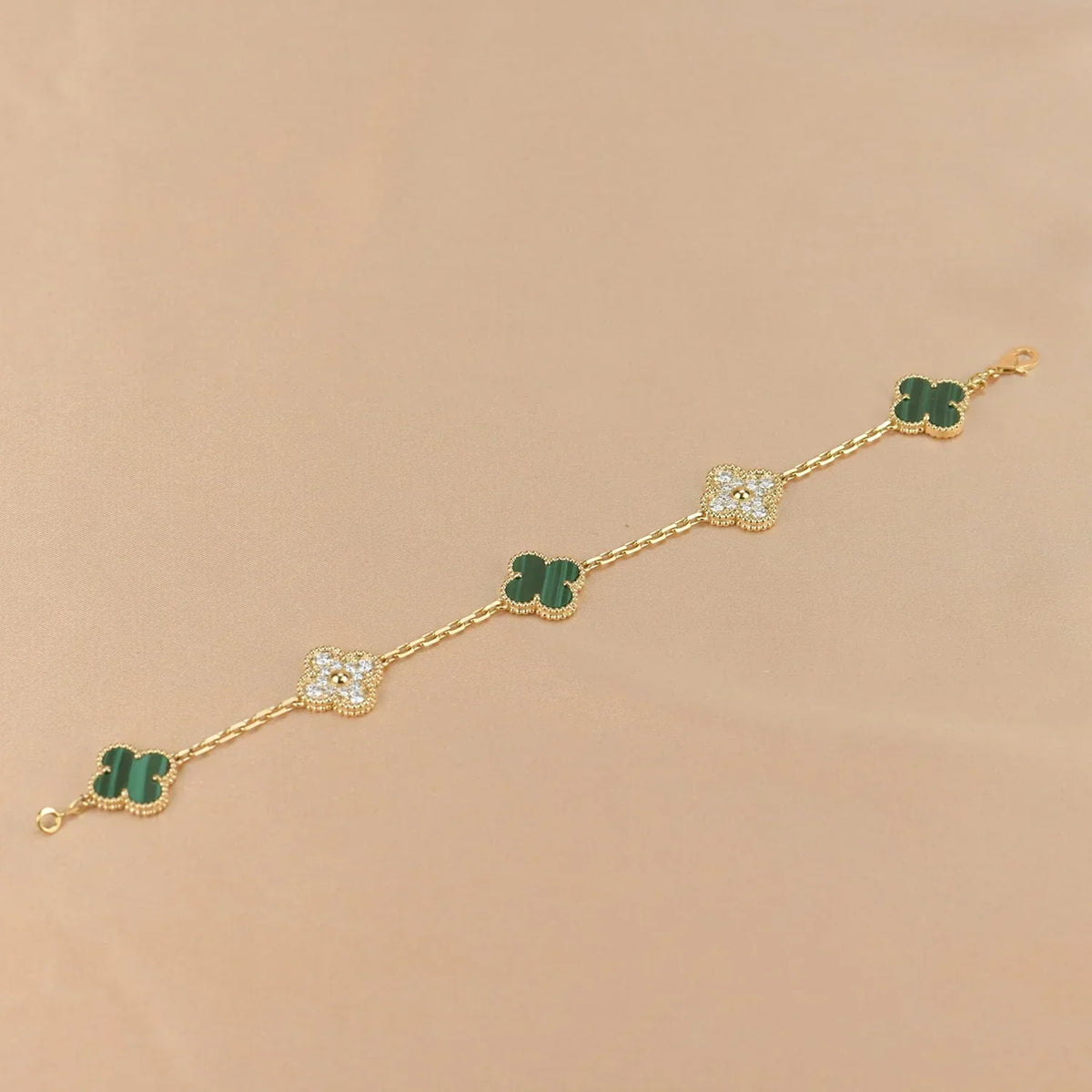 [Sophire Jewelry ] CLOVER 5 MOTIF MALACHITE BRACELET COLLECTION