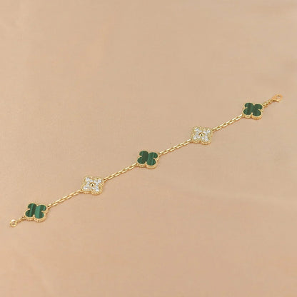 [Sophire Jewelry ] CLOVER 5 MOTIF MALACHITE BRACELET COLLECTION