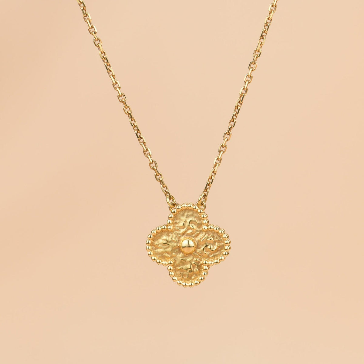 [Sophire Jewelry ]CLOVER 15MM  BRONZING NECKLACE