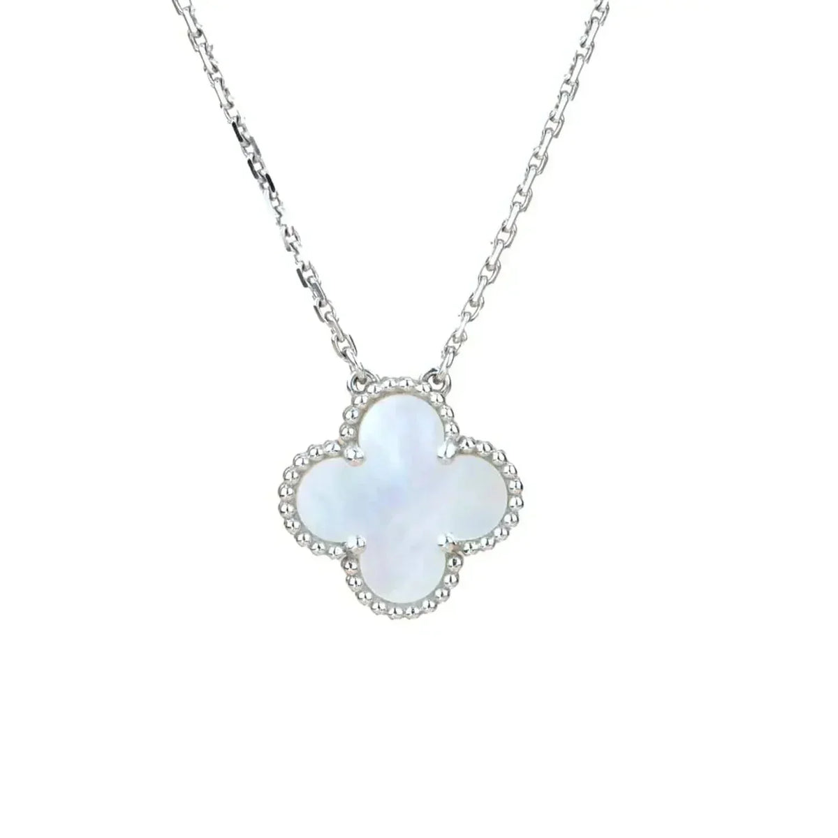 [Sophire Jewelry ]CLOVER  15MM WHITE MOTHER-OF-PEARL SILVER