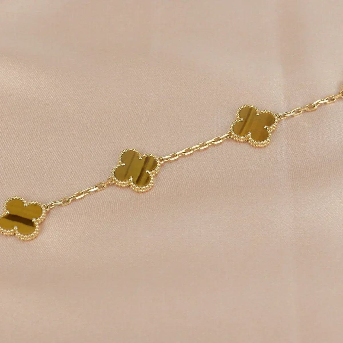 [Sophire Jewelry ] CLOVER 5 MOTIFS TIGER EYE BRACELET COLLECTION